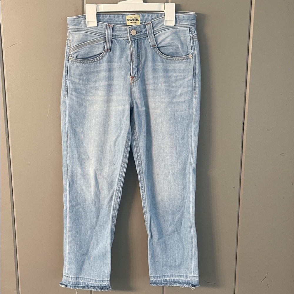 Brappers Jean Light Wash Blue Denim Women 24 Preppy Casual Y2K Frayed Hem